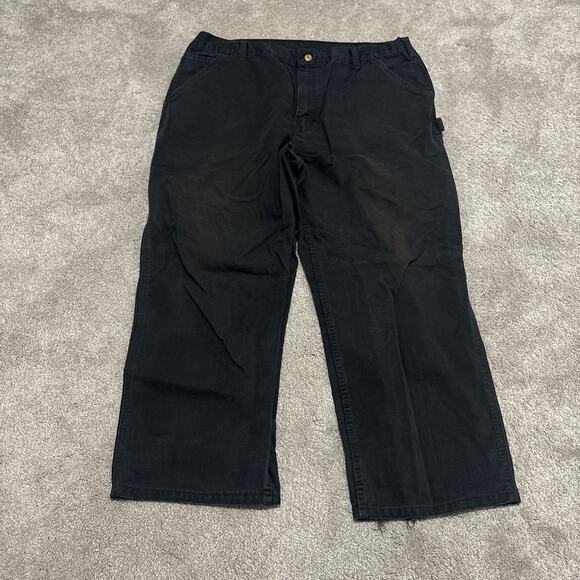 Carhartt B11 Duck Dungaree Fit Work Pants Carhartt Black Size 42x32 - Picture 1 of 6